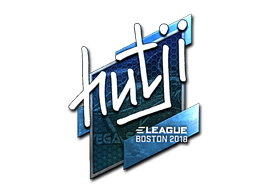 Sticker | hutji (Foil) | Boston 2018 — CS2 skin image, Remarkable rarity