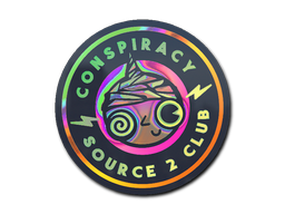 Sticker | Conspiracy Club (Holo) — CS2 skin image, Remarkable rarity