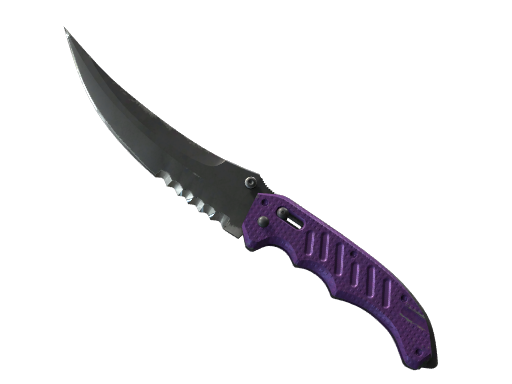 ★ StatTrak™ Flip Knife | Ultraviolet (Well-Worn) — CS2 skin image