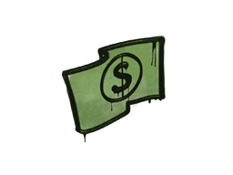 Sealed Graffiti | Keep the Change (Battle Green) — CS2 skin image, Base Grade rarity