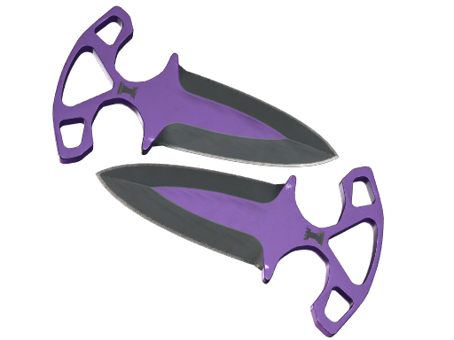 ★ StatTrak™ Shadow Daggers | Ultraviolet (Battle-Scarred) — CS2 skin image