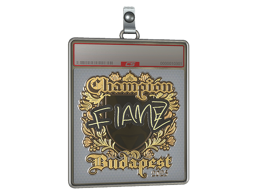 Sticker Slab | FlameZ (Gold, Champion) | Budapest 2025 — CS2 skin image, Extraordinary rarity
