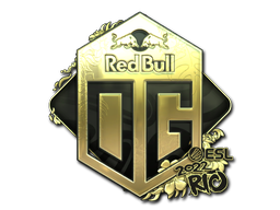 Sticker | OG (Gold) | Rio 2022 — CS2 skin image, Extraordinary rarity
