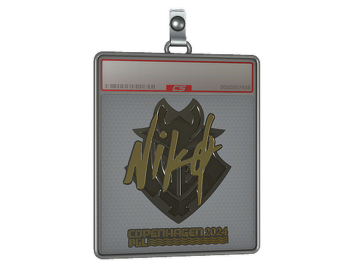 Sticker Slab | NiKo (Gold) | Copenhagen 2024 — CS2 skin image, Extraordinary rarity
