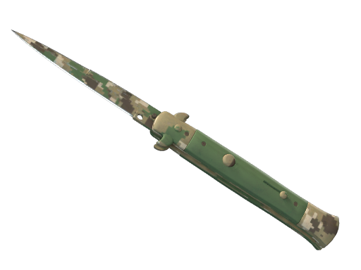 ★ StatTrak™ Stiletto Knife | Forest DDPAT (Battle-Scarred) — CS2 skin image
