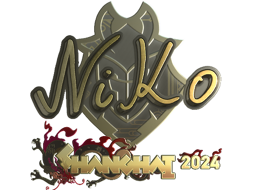 Sticker | NiKo (Gold) | Shanghai 2024 — CS2 skin image, Extraordinary rarity