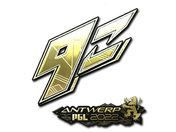 Sticker | 9z Team (Gold) | Antwerp 2022 — CS2 skin image, Extraordinary rarity