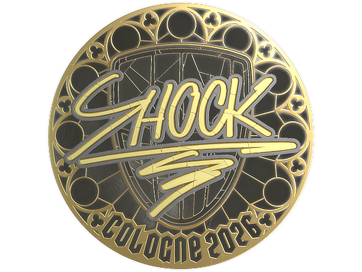 Sticker | SHOCK (Gold) | Cologne 2026 — CS2 skin image, Extraordinary rarity