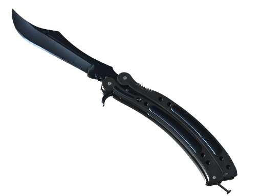 ★ StatTrak™ Butterfly Knife | Blue Steel (Well-Worn) — CS2 skin image