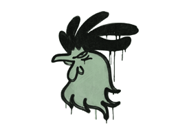 Sealed Graffiti | Cocky (Cash Green) — CS2 skin image, Base Grade rarity