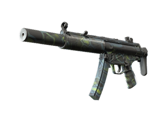 MP5-SD | Lime Hex (Battle-Scarred) — изображение скина CS2, редкость Consumer Grade