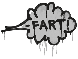 Sealed Graffiti | Fart (Shark White) — CS2 skin image, Base Grade rarity
