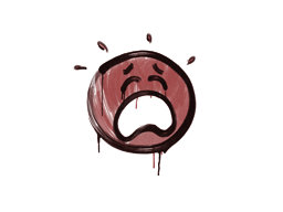 Sealed Graffiti | QQ (Blood Red) — CS2 skin image, Base Grade rarity