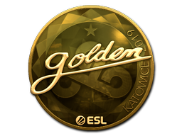 Sticker | Golden (Gold) | Katowice 2019 — CS2 skin image, Extraordinary rarity
