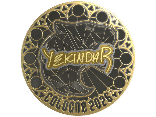 Sticker | YEKINDAR (Gold) | Cologne 2026 — CS2 skin image, Extraordinary rarity
