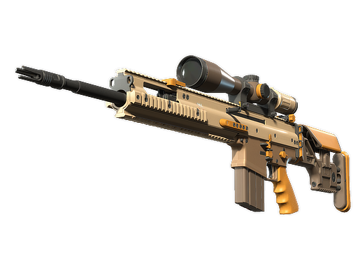 Souvenir SCAR-20 | Short Ochre (Battle-Scarred) — изображение скина CS2, редкость Consumer Grade