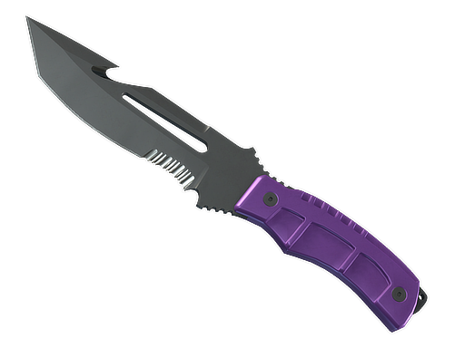 ★ StatTrak™ Survival Knife | Ultraviolet (Well-Worn) — CS2 skin image