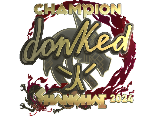 Sticker | donk (Gold, Champion) | Shanghai 2024 — CS2 skin image, Extraordinary rarity
