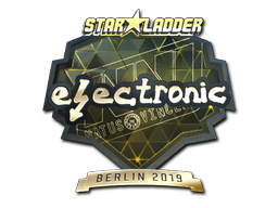 Sticker | electronic (Gold) | Berlin 2019 — CS2 skin image, Extraordinary rarity