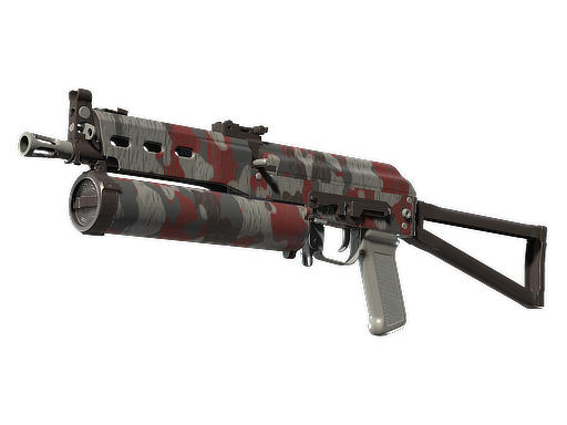 Souvenir PP-Bizon | Wood Block Camo (Battle-Scarred) — изображение скина CS2, редкость Consumer Grade