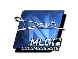 Sticker | DEVIL (Foil) | MLG Columbus 2016 — CS2 skin image, Exotic rarity