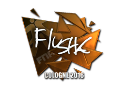 Sticker | flusha (Foil) | Cologne 2016 — CS2 skin image, Exotic rarity