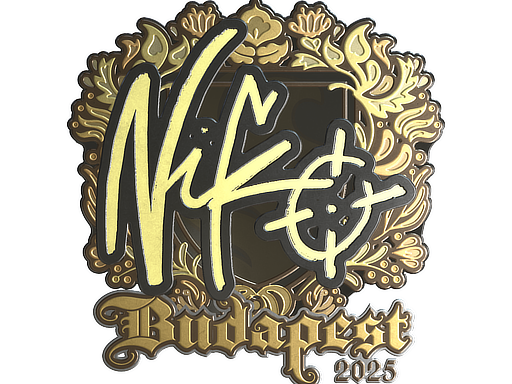Sticker | NiKo (Gold) | Budapest 2025 — CS2 skin image, Extraordinary rarity