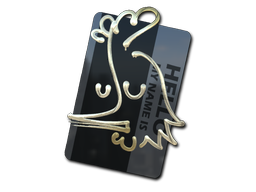Sticker | Hello AK-47 (Gold) — CS2 skin image, Remarkable rarity