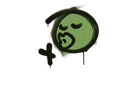 Sealed Graffiti | Smooch (Battle Green) — CS2 skin image, Base Grade rarity