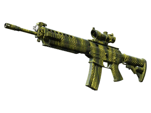 SG 553 | Gator Mesh (Battle-Scarred) — изображение скина CS2, редкость Industrial Grade