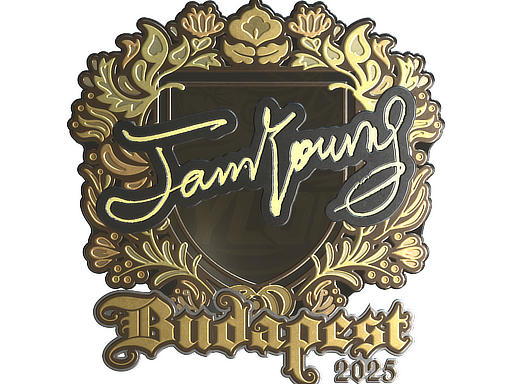 Sticker | JamYoung (Gold) | Budapest 2025 — CS2 skin image, Extraordinary rarity