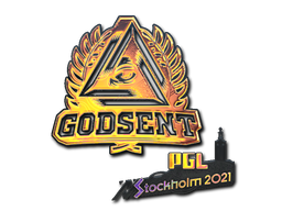 Sticker | GODSENT (Holo) | Stockholm 2021 — CS2 skin image, Remarkable rarity