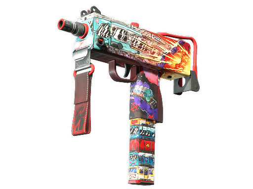 MAC-10 | Derailment (Well-Worn) — изображение скина CS2, редкость Restricted