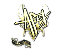 Sticker | apEX (Gold) | Paris 2023 — CS2 skin image, Extraordinary rarity