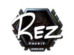 Sticker | REZ (Foil) | London 2018 — CS2 skin image, Remarkable rarity