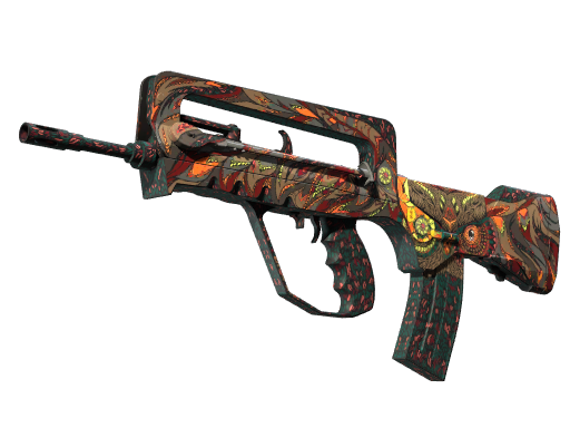StatTrak™ FAMAS | Eye of Athena (Battle-Scarred) — изображение скина CS2, редкость Classified