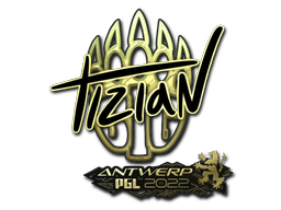 Sticker | tiziaN (Gold) | Antwerp 2022 — CS2 skin image, Extraordinary rarity