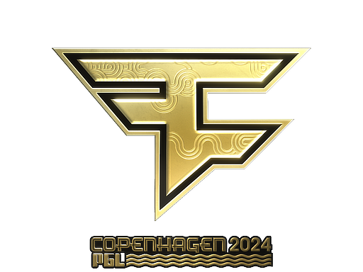 Sticker | FaZe Clan (Gold) | Copenhagen 2024 — CS2 skin image, Extraordinary rarity