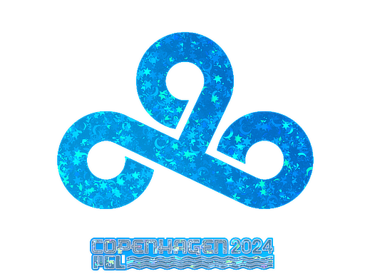 Sticker | Cloud9 (Glitter) | Copenhagen 2024 — CS2 skin image, Remarkable rarity