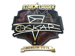 Sticker | oskar (Gold) | Berlin 2019 — CS2 skin image, Extraordinary rarity