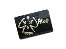 Sticker | Hello AWP (Gold) — CS2 skin image, Remarkable rarity