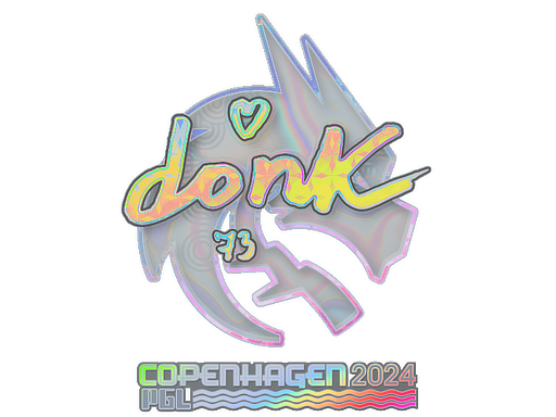 Sticker | donk (Holo) | Copenhagen 2024 — CS2 skin image, Exotic rarity