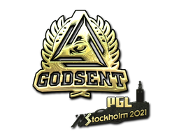 Sticker | GODSENT (Gold) | Stockholm 2021 — CS2 skin image, Extraordinary rarity