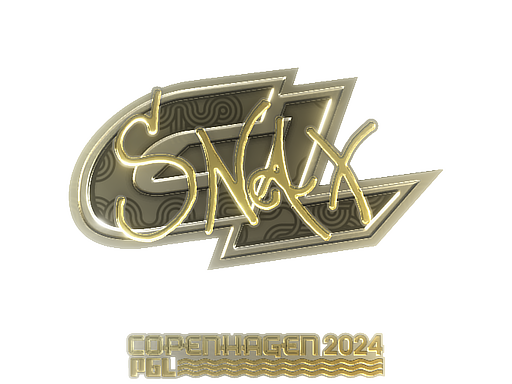 Sticker | Snax (Gold) | Copenhagen 2024 — CS2 skin image, Extraordinary rarity