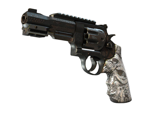 R8 Revolver | Bone Forged (Well-Worn) — изображение скина CS2, редкость Mil-Spec Grade