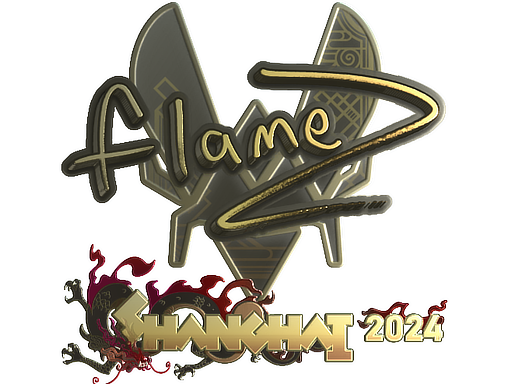 Sticker | FlameZ (Gold) | Shanghai 2024 — CS2 skin image, Extraordinary rarity