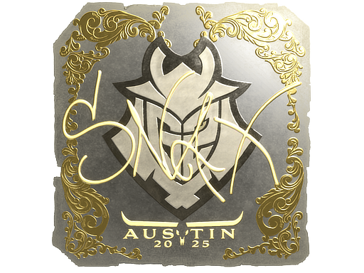 Sticker | Snax (Gold) | Austin 2025 — CS2 skin image, Extraordinary rarity