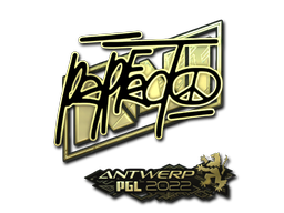 Sticker | Perfecto (Gold) | Antwerp 2022 — CS2 skin image, Extraordinary rarity