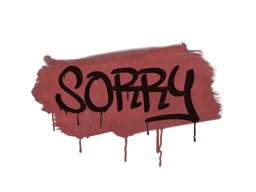 Sealed Graffiti | Sorry (Blood Red) — CS2 skin image, Base Grade rarity