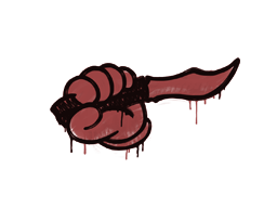 Sealed Graffiti | Backstab (Blood Red) — CS2 skin image, Base Grade rarity